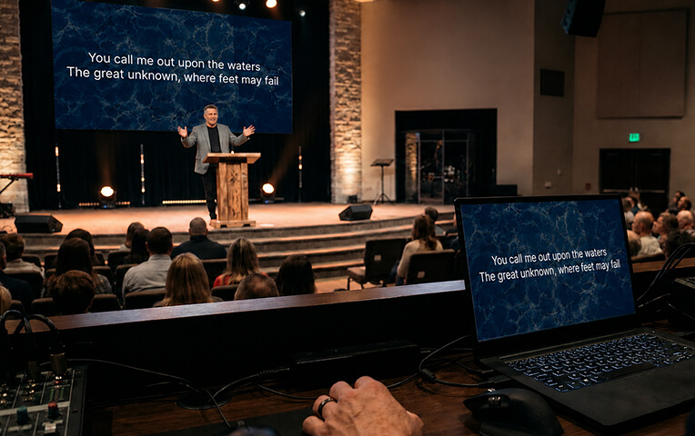 Managing a Worship Service Presentation from One Computer